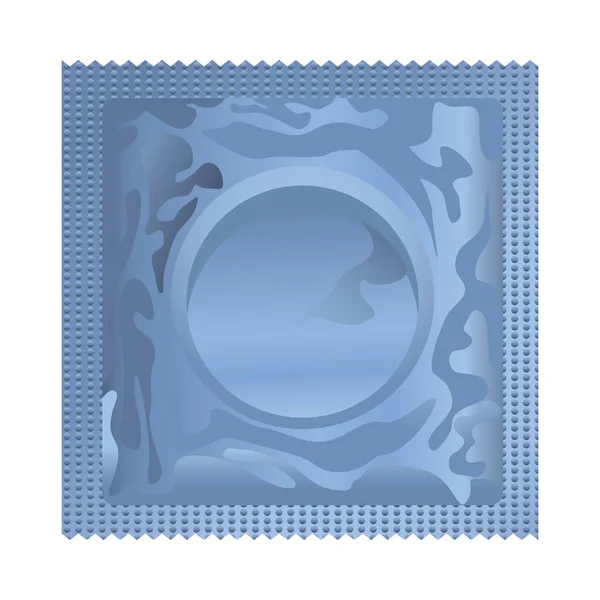 Иконка контрацептива синего презерватива — стоковый вектор