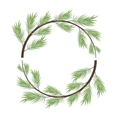 Tropikal yapraklar palmiye doğası dairesel çerçeve