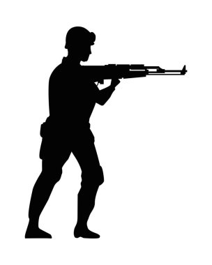 Tüfek silueti figürlü asker.