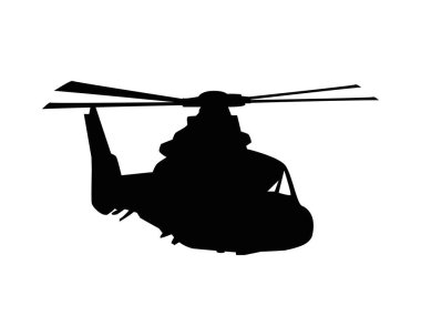 askeri helikopter silueti izole edilmiş simge