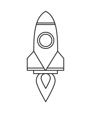 roket fırlatma başlangıç simgesi izole edildi