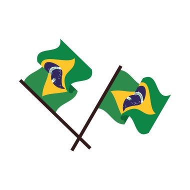 Brezilya bayrakları ülke genelinde izole edilmiş simge