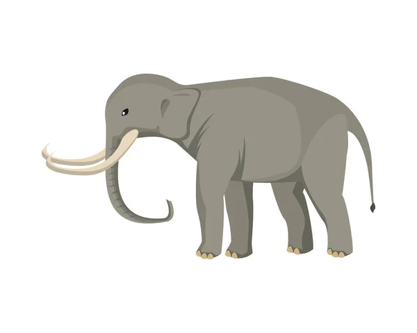 Elefante salvaje animal naturaleza icono — Vector de stock