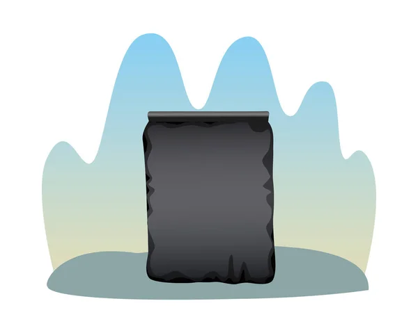 Sac d'emballage noir icône du produit — Image vectorielle