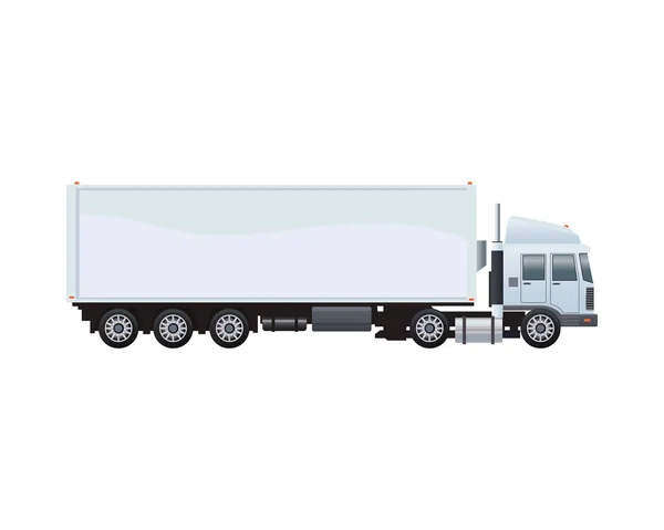 Weiße LKW Fahrzeug Marke isoliert Symbol — Stockvektor