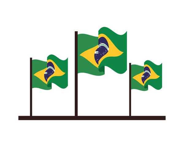 Изолированная икона бразильских флагов — стоковый вектор