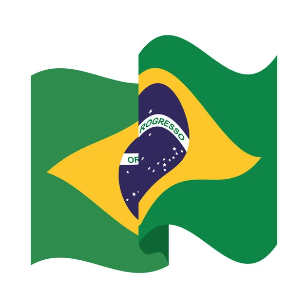 Brasil bandera país aislado icono — Vector de stock