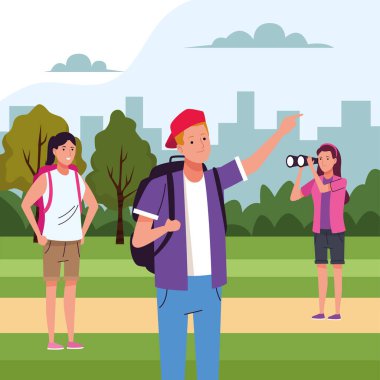 Sahada faaliyet gösteren bir grup turist