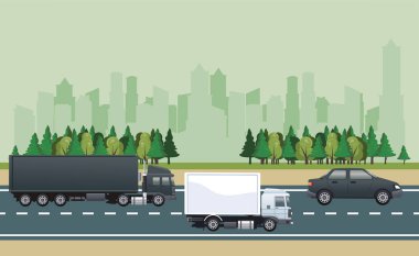 Araçlarla yol manzarası