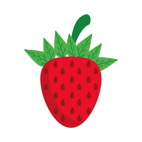 Aardbeien vers heerlijk fruit geïsoleerde stijl icoon — Stockvector