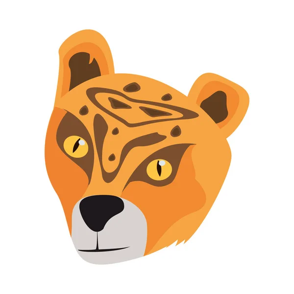 Cabeza de bestia felina leopardo salvaje — Vector de stock