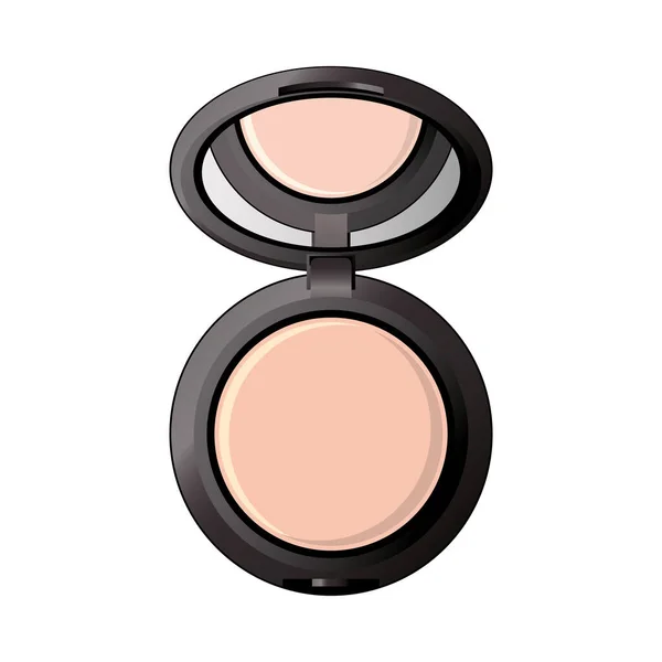 Schatten Farben Puder mit Spiegel Make-up-Symbol — Stockvektor