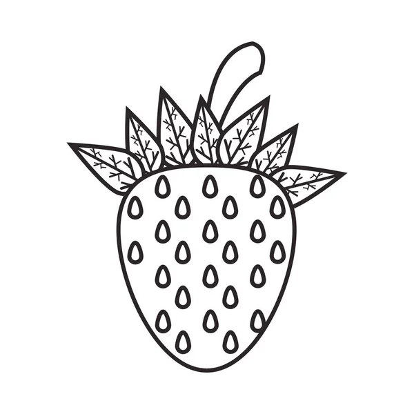 草莓新鲜美味水果隔离风格图标 — 图库矢量图片