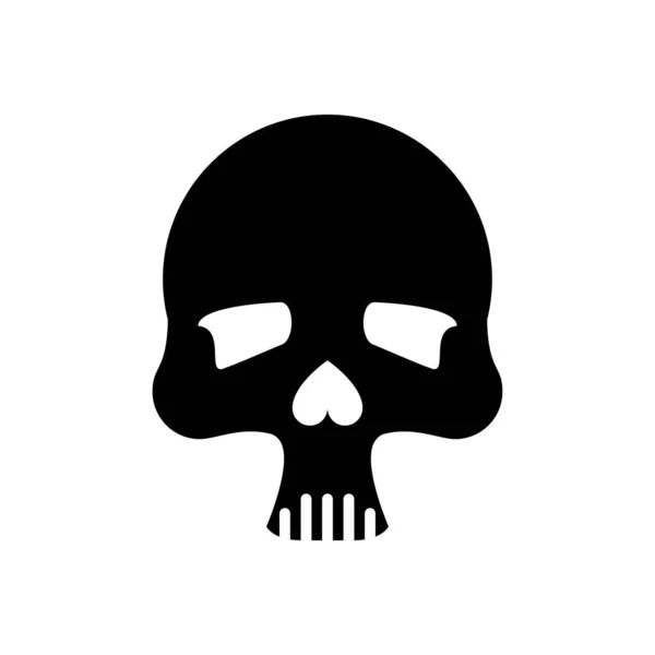 Morte crânio cabeça ícone silhueta estilo —  Vetores de Stock