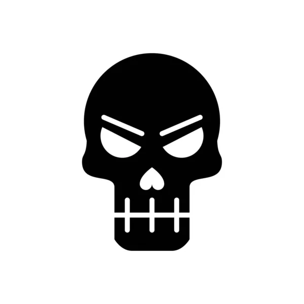 Death skull head graphic silhouette style icon — Stock Vector