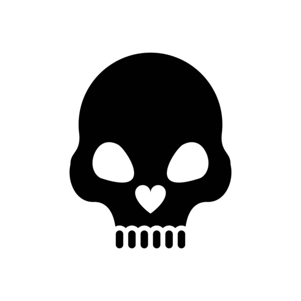 Cabeza del cráneo de la muerte, icono de estilo de silueta — Vector de stock