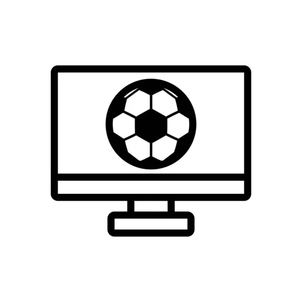 Piłka nożna sport balon w pulpicie linii stylu ikona — Wektor stockowy