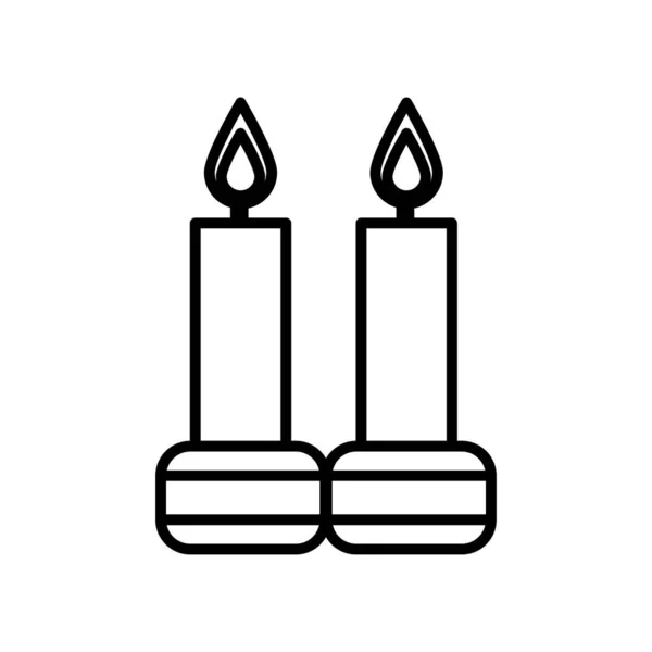 Candle fire line style icon — Stock Vector