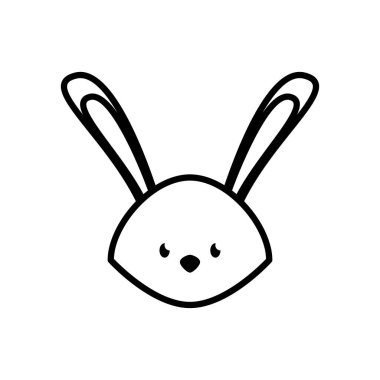 Sevimli tavşan başı çizgisi simgesi