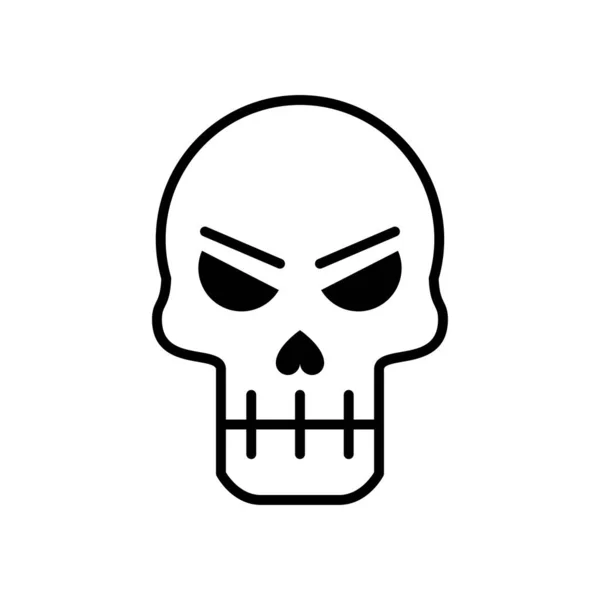 Dood schedel hoofd grafische lijn stijl pictogram — Stockvector