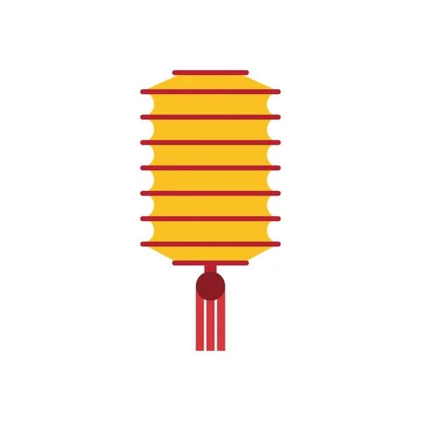 Lâmpada chinesa lua festival decoração estilo plano — Vetor de Stock