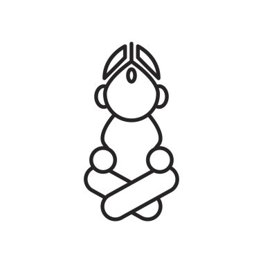 Navratri tanrıçası Durga oturmuş çizgi simgesi