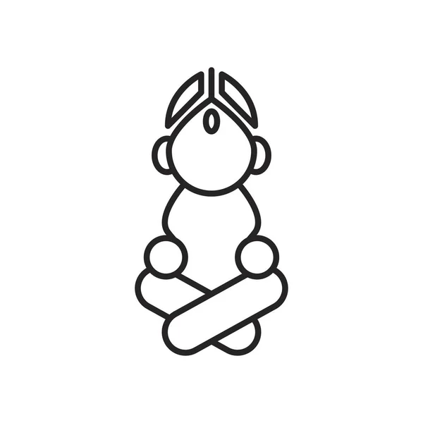 Navratri deusa durga sentado ícone de estilo de linha — Vetor de Stock