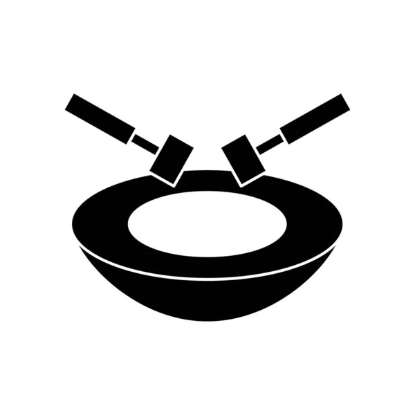 Navratri tambor instrumento estilo silueta icono — Vector de stock