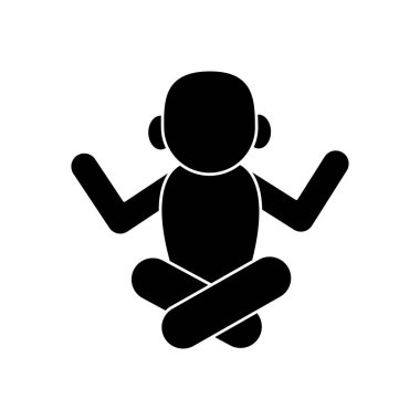 Nilüfer pozisyonunda navratri duası siluet biçimi simgesi