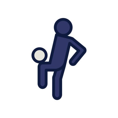 futbol oyuncusu avatar figürü balon tarzı çizgi ve doldurma simgesi