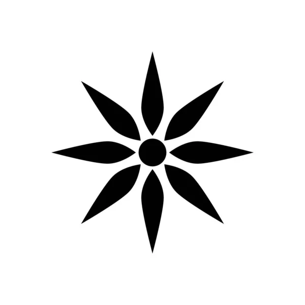 Navratri fleur silhouette style icône — Image vectorielle