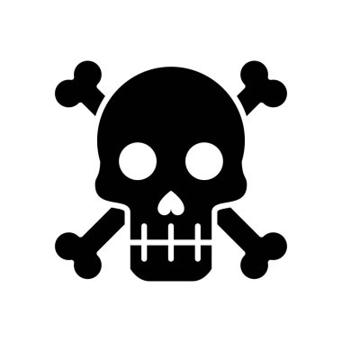 Kemikli ölüm kafatası siluet stili simge