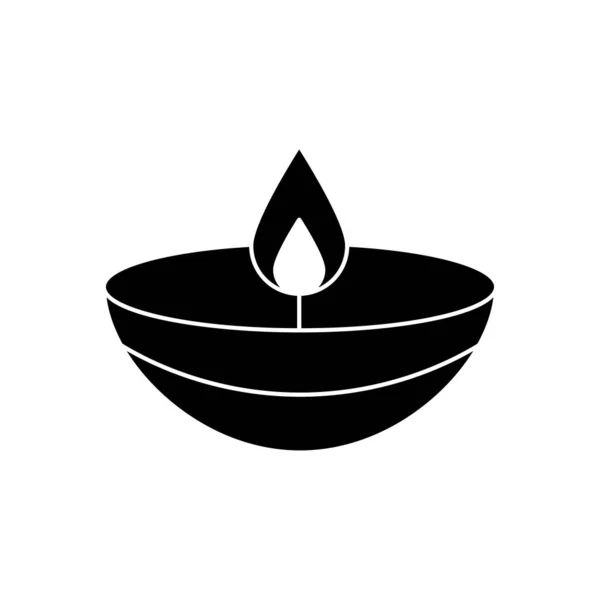 Значок силуету свічки Navratri — стоковий вектор