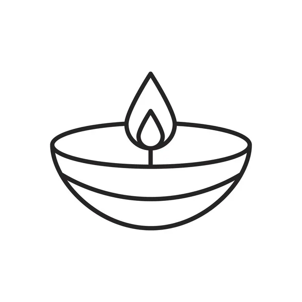 Navratri candle style line icon — Stock Vector