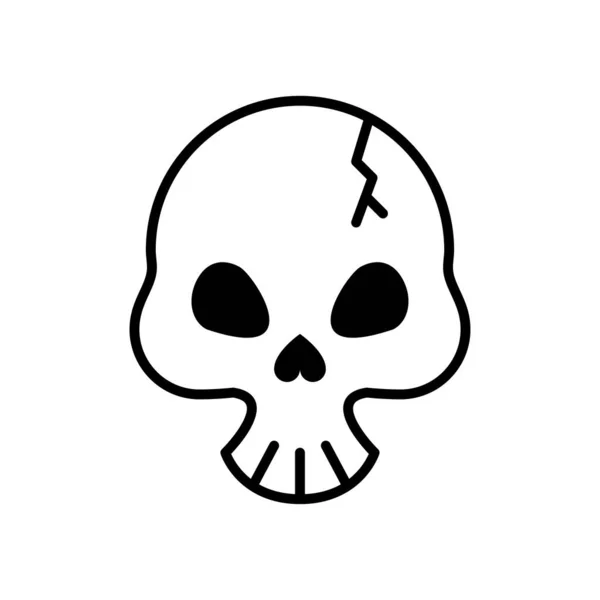 Mort tête de crâne style ligne cassée — Image vectorielle