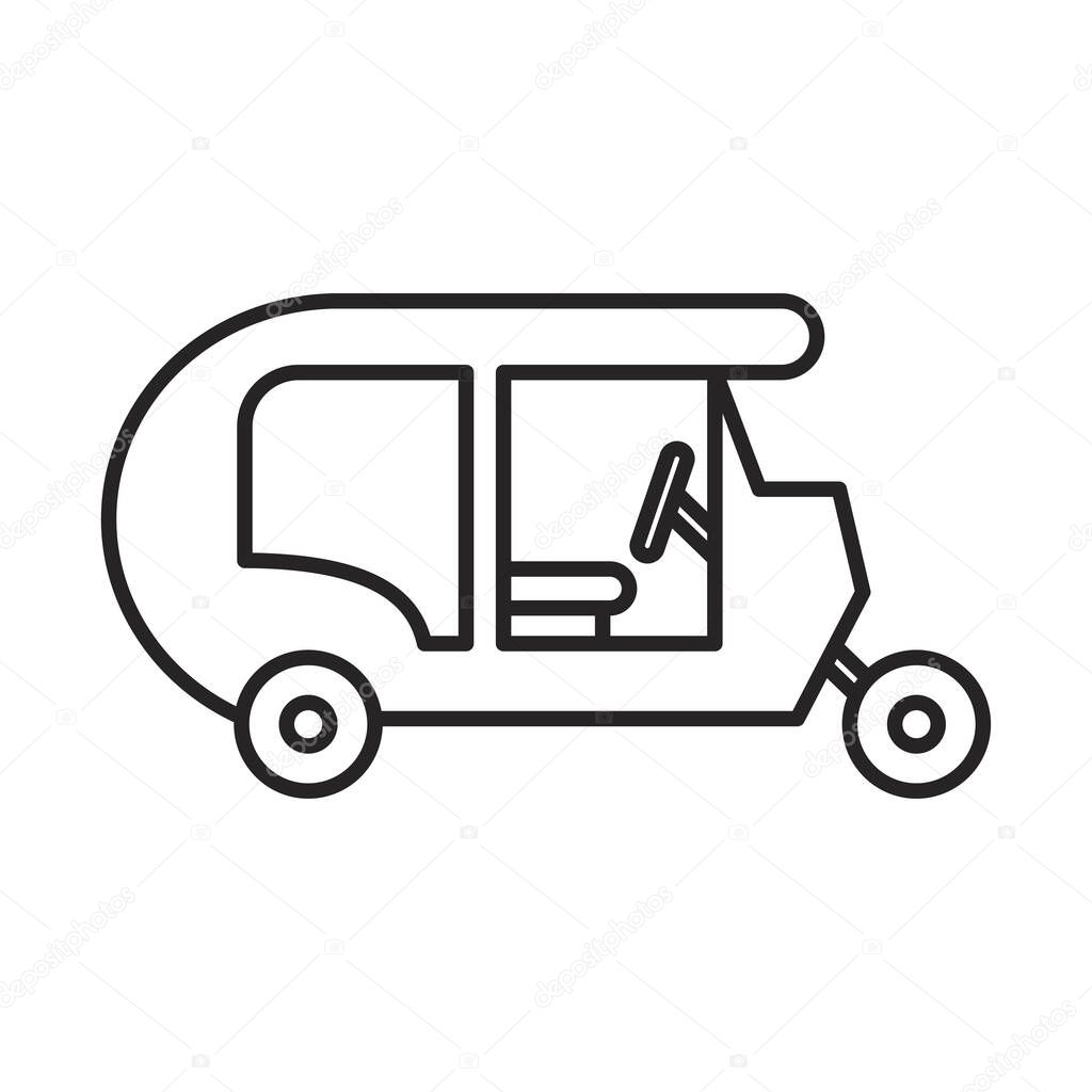 navratri rickshaw line style icon