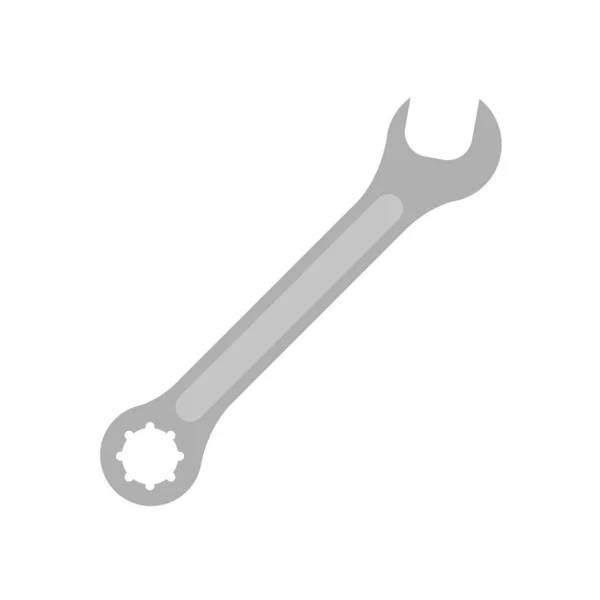 Llave inglesa estilo de herramienta icono plano — Vector de stock