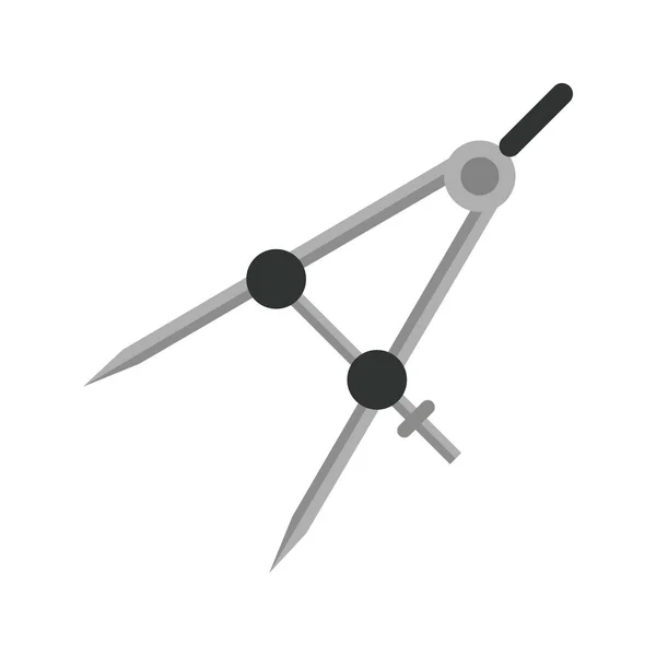 Kompass verktyg platt stil ikon — Stock vektor