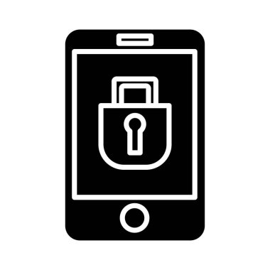akıllı telefon aygıtı teknolojisi asma kilit siluet biçimi simgesi