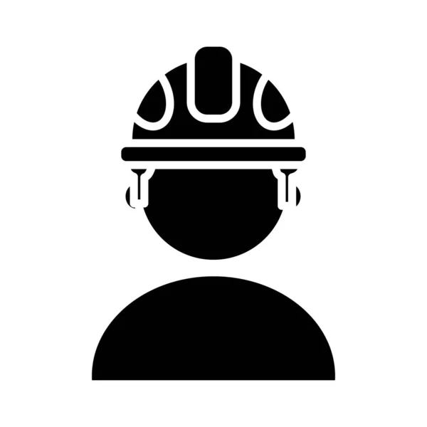 Obrero constructor con estilo de silueta de casco — Vector de stock