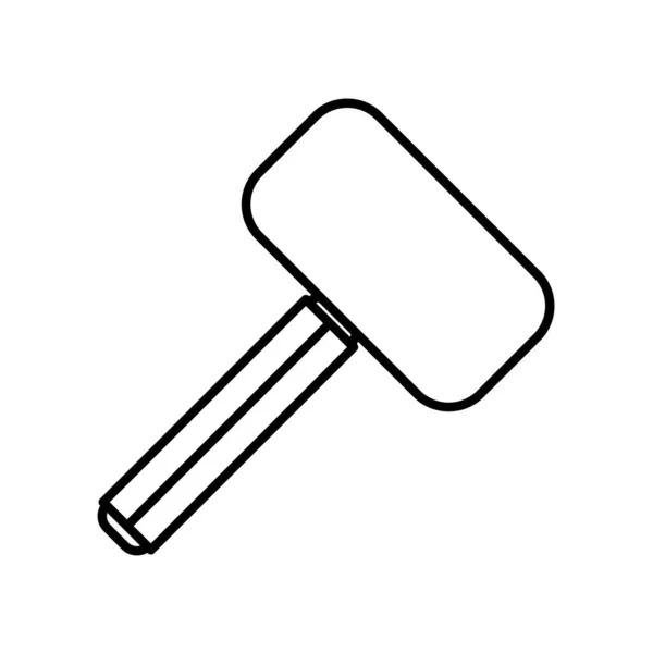 Línea de herramientas de construcción de martillo icono de estilo — Vector de stock