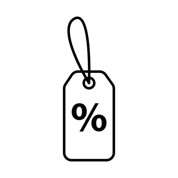 Tag with percent symbol line icon — стоковый вектор