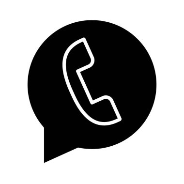 konuşma baloncuğu siluet biçimi simgesinde telefon merkezi servisi