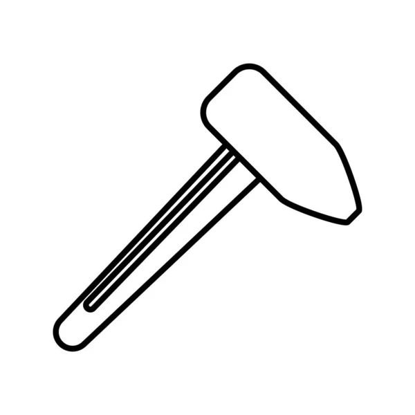 Construction gavel outil ligne style icône — Image vectorielle