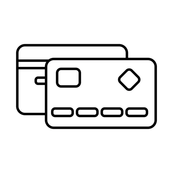Línea de tarjeta de crédito icono de estilo — Vector de stock