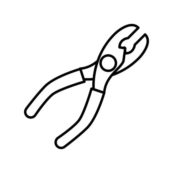 Tool handle pliers line style icon — Stock Vector