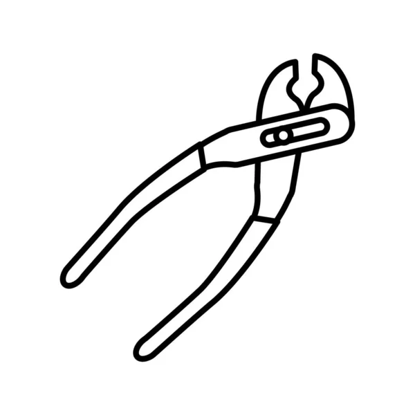 Alicates linemans icono de estilo de línea de herramienta — Vector de stock