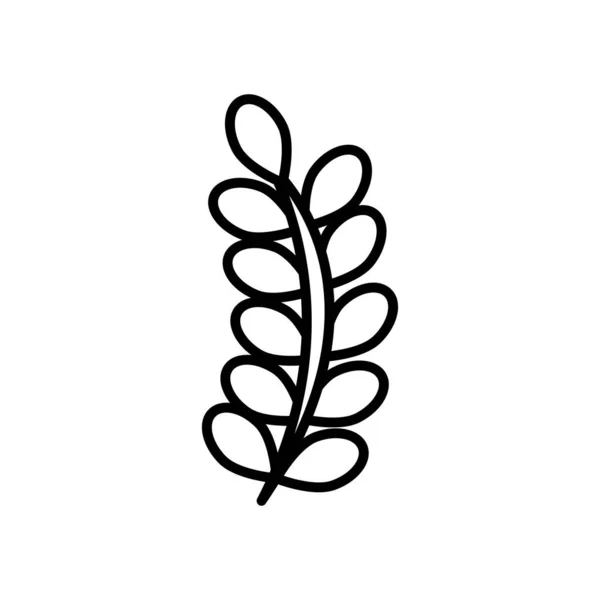 Branch with leafs line style icon — Stock Vector