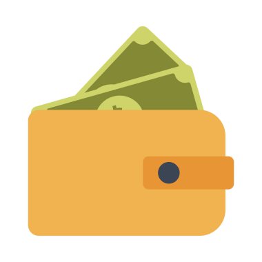 Faturaları düz stil simgesi olan cüzdan