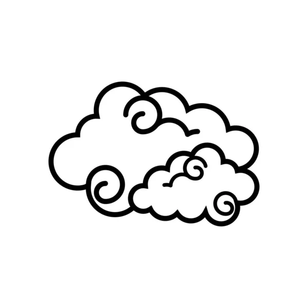 Nube chino línea estilo icono — Vector de stock